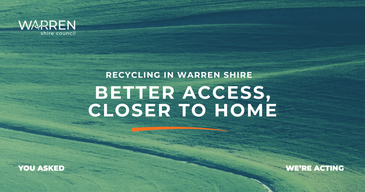 Media Release: Residents call for easier recycling across Warren Shire 