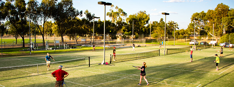 People playing tennis